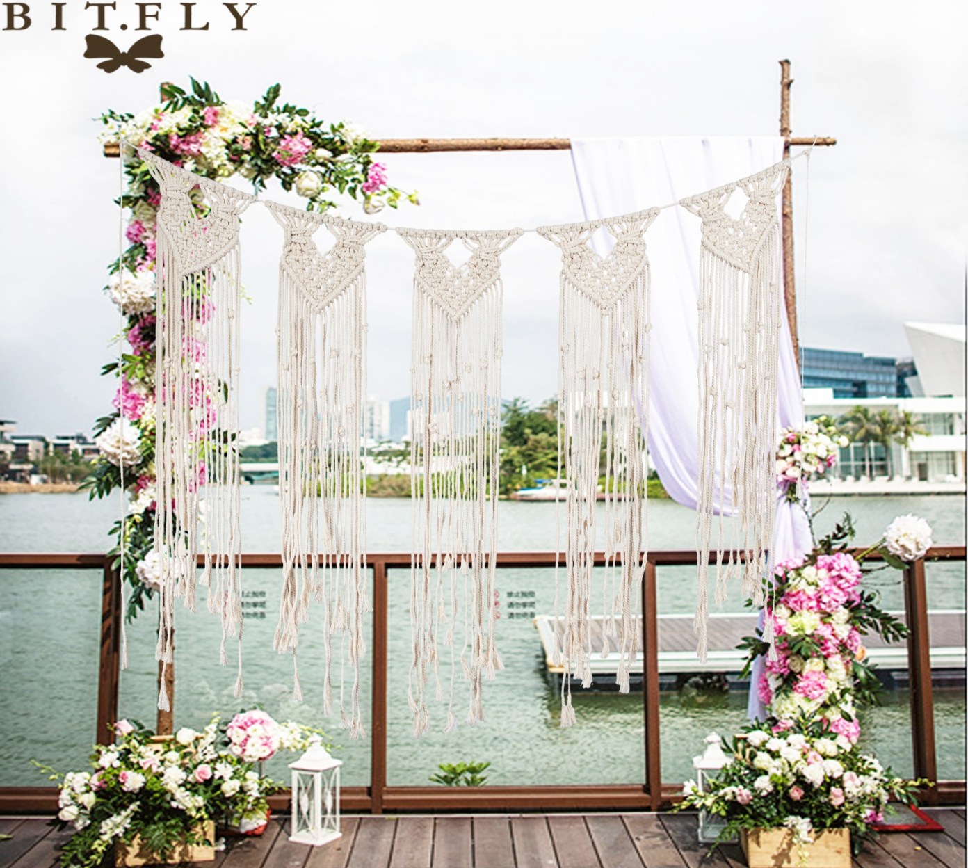  Diy Rustic Wedding Centerpieces Us $11 53 Off Europe Style Handmade Cotton Wall Tassel Curtain Backdrop Decoration Home Bohemia Fiber Art In