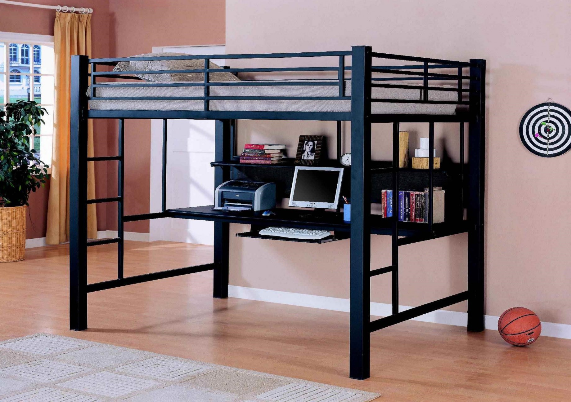  Loft Bed With Workstation King Size Stairs Beautiful S Mattress