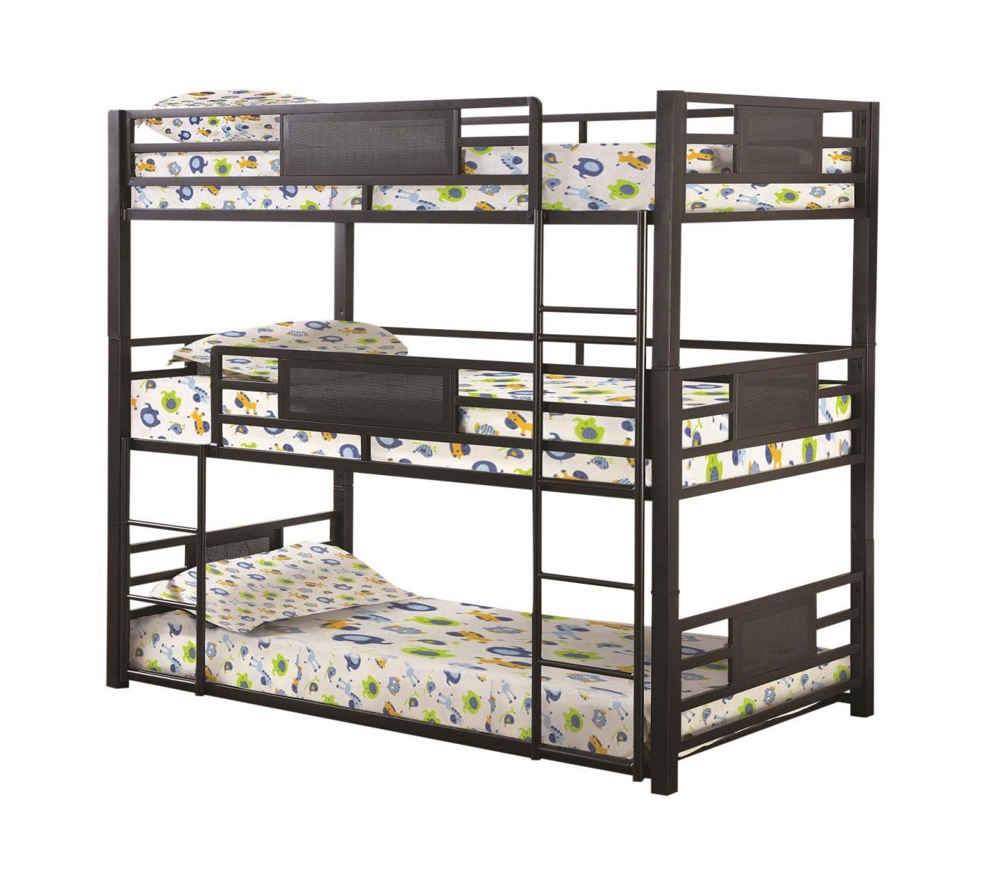  Loft Bed With Workstation Modern Brown Metal T Triple Bunk Rogen By Coaster