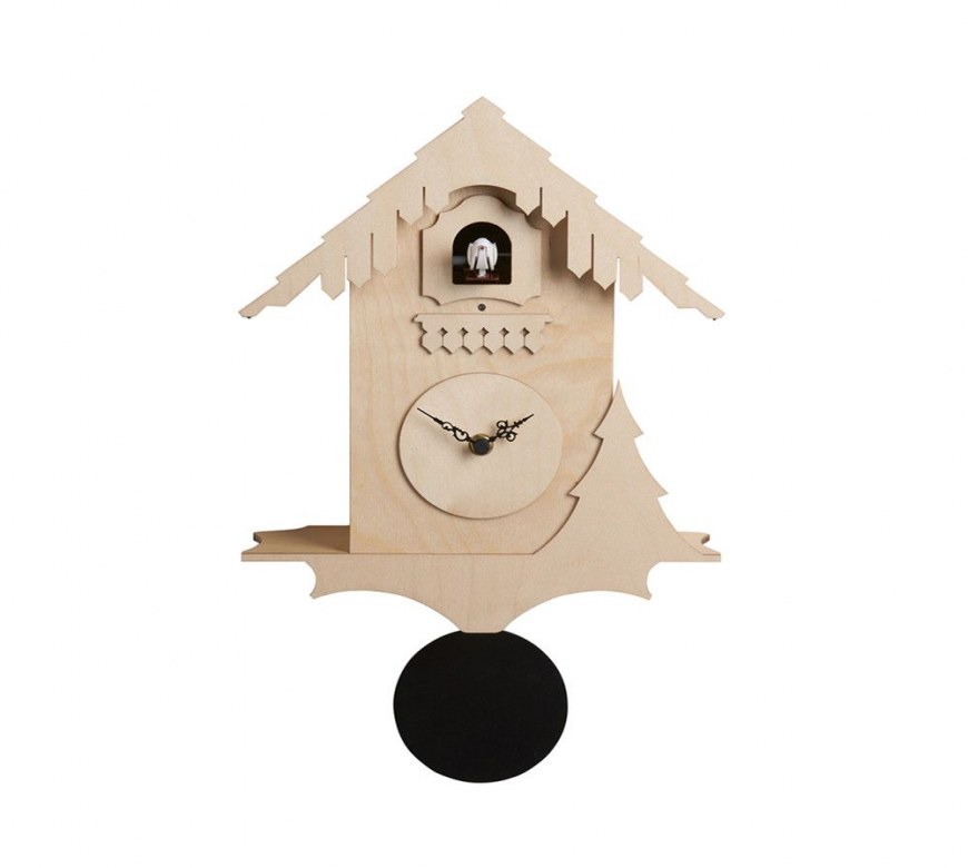  Modern Cuckoo Clock Chalet Wall Birch From Diamantini & Domeniconi