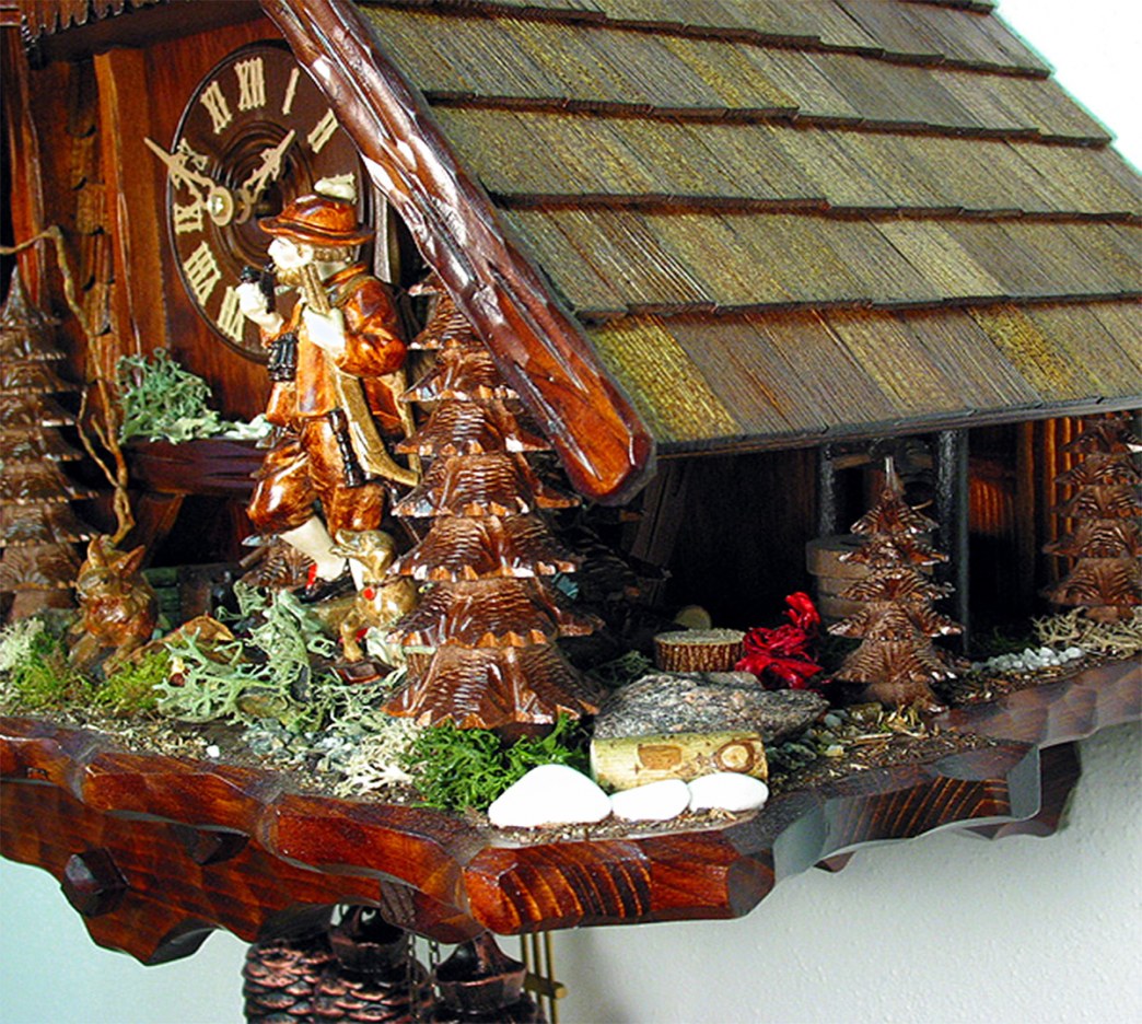  Modern Cuckoo Clock Switzerland August Schwer Hunting House Hunter Bear